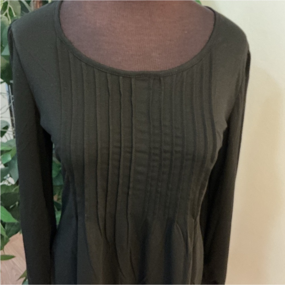 Zaayo long sleeve blouse with banded cuffs pleated chest area Woman’s Med - Picture 13 of 14